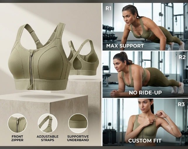 Sports Zipper Magic Bra