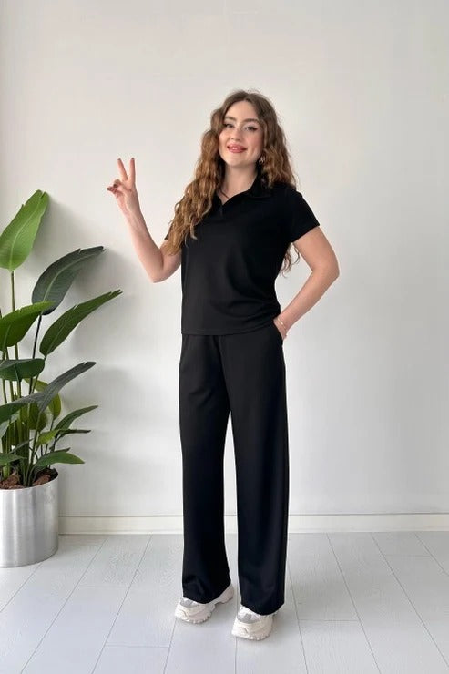 Women Polo Half Sleeves Trouser Set Women’s