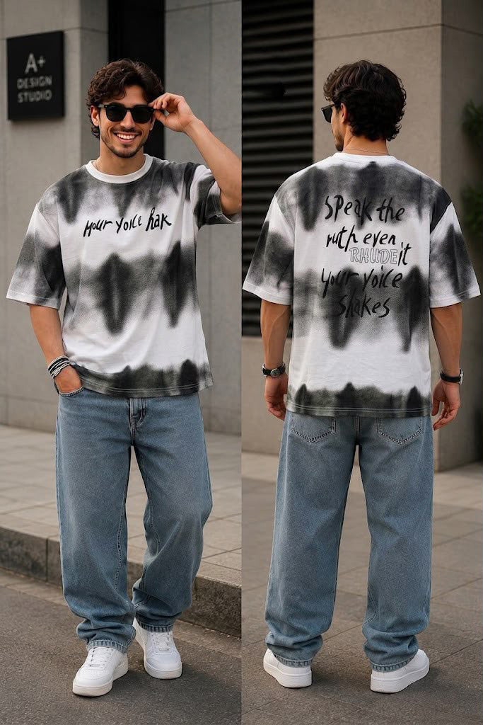 Dytie Drop Shoulder Printed