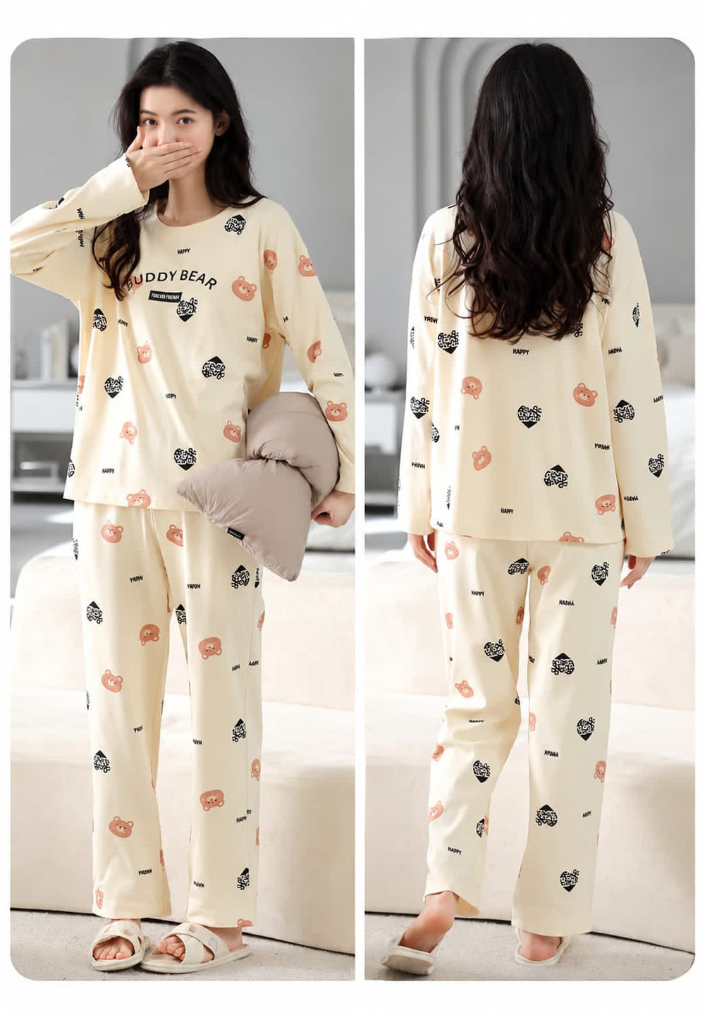 buddy Bear Printed Night Suits