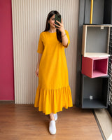 LONG LOOSE FRILL TOP TEE
