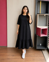 LONG LOOSE FRILL TOP TEE