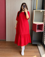 LONG LOOSE FRILL TOP TEE