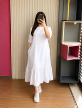 LONG LOOSE FRILL TOP TEE